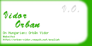 vidor orban business card