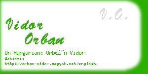 vidor orban business card